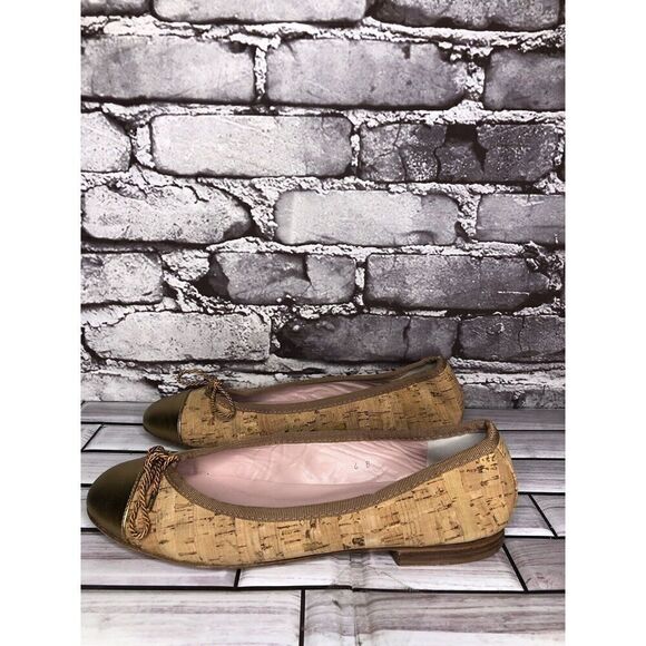 Paul Mayer Attitudes Gold Natural Cork Ballet Flats Shoes Women Sz 6.5M US/37EU - Picture 9 of 16